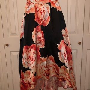 High Low Floral Skirt